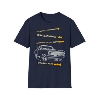 T-Shirt, Opel Kadett B Limousine, Weiß, Deutscher Text, Spaßmacher – Bild 9