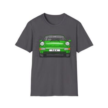 T-Shirt, Porsche 911, 964 Coupé, Strichzeichnung, Grün, personalisierbar – Bild 6