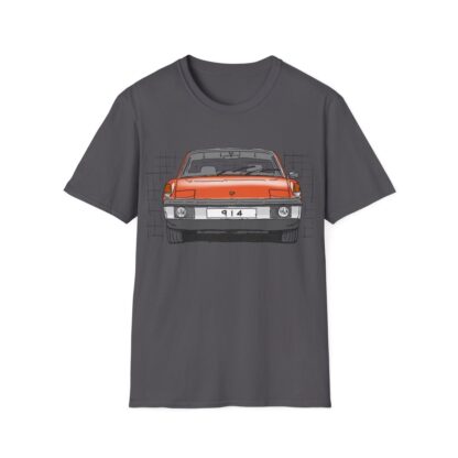 T-Shirt, Porsche 914, VW Porsche, Strichzeichnung, Orange, personalisierbar – Bild 6