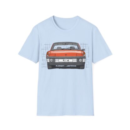 T-Shirt, Porsche 914, VW Porsche, Strichzeichnung, Orange, personalisierbar – Bild 5