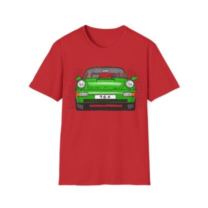 T-Shirt, Porsche 911, 964 Coupé, Strichzeichnung, Grün, personalisierbar – Bild 9