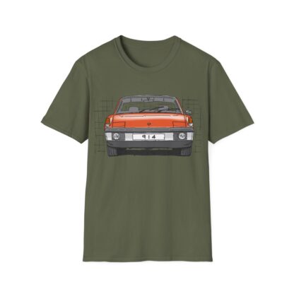 T-Shirt, Porsche 914, VW Porsche, Strichzeichnung, Orange, personalisierbar – Bild 4