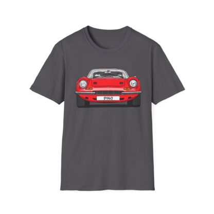 T-Shirt, Ferrari Dino, Strichzeichnung, Rot, mit Kennzeichen personalisierbar – Bild 6