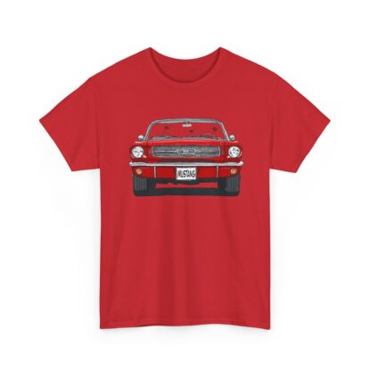 T-Shirt, Ford Mustang Convertible, Strichzeichnung, Rot, mit Kennzeichen personalisierbar – Bild 10