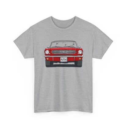 T-Shirt, Ford Mustang Convertible, Strichzeichnung, Rot, mit Kennzeichen personalisierbar – Bild 5