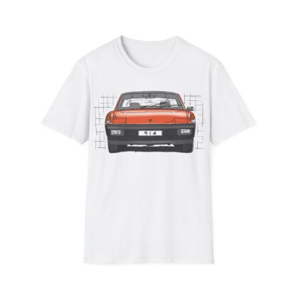 T-Shirt, Porsche 914, MJ 1975, VW Porsche, Strichzeichnung, Orange, personalisierbar