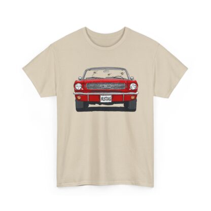 T-Shirt, Ford Mustang Convertible, Strichzeichnung, Rot, mit Kennzeichen personalisierbar – Bild 4