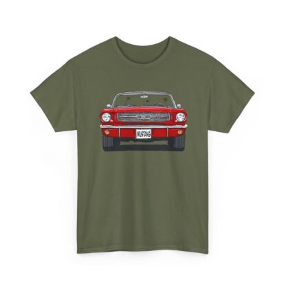 T-Shirt, Ford Mustang Convertible, Strichzeichnung, Rot, mit Kennzeichen personalisierbar – Bild 6