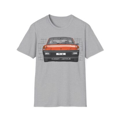 T-Shirt, Porsche 914, MJ 1975, VW Porsche, Strichzeichnung, Orange, personalisierbar – Bild 3