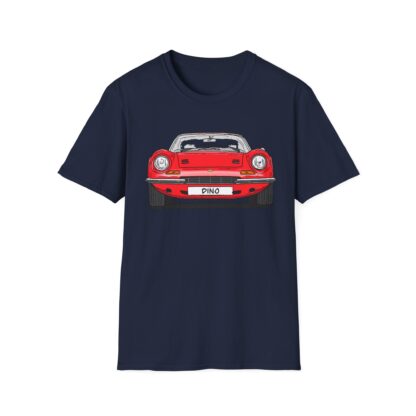 T-Shirt, Ferrari Dino, Strichzeichnung, Rot, mit Kennzeichen personalisierbar – Bild 8