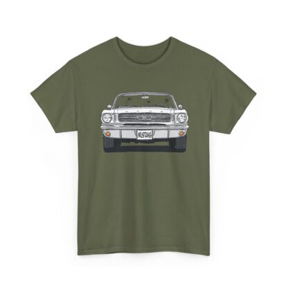 T-Shirt, Ford Mustang Convertible, Strichzeichnung, Weiß, mit Kennzeichen personalisierbar – Bild 6