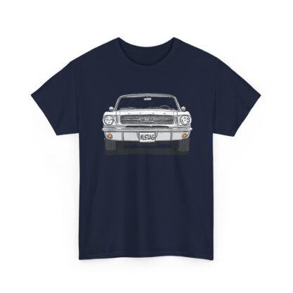 T-Shirt, Ford Mustang Convertible, Strichzeichnung, Weiß, mit Kennzeichen personalisierbar – Bild 9