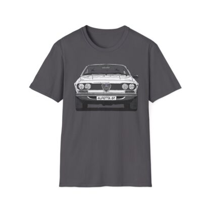 T-Shirt, Alfetta GT, Strichzeichnung, Weiß, mit Kennzeichen personalisierbar – Bild 6