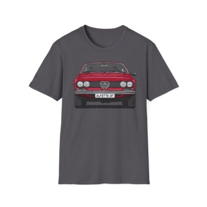 T-Shirt, Alfetta GT, Strichzeichnung, Rot, mit Kennzeichen personalisierbar – Bild 6