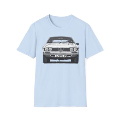 T-Shirt, Alfetta GT, Strichzeichnung, Weiß, mit Kennzeichen personalisierbar – Bild 5