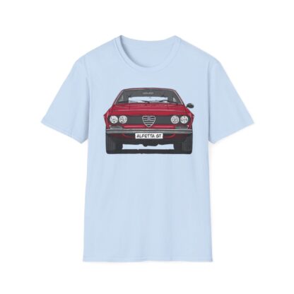 T-Shirt, Alfetta GT, Strichzeichnung, Rot, mit Kennzeichen personalisierbar – Bild 5