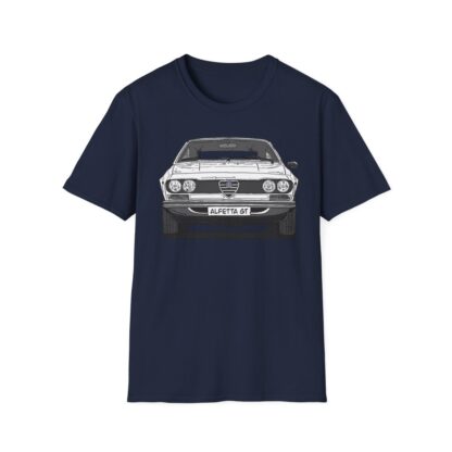 T-Shirt, Alfetta GT, Strichzeichnung, Weiß, mit Kennzeichen personalisierbar – Bild 8