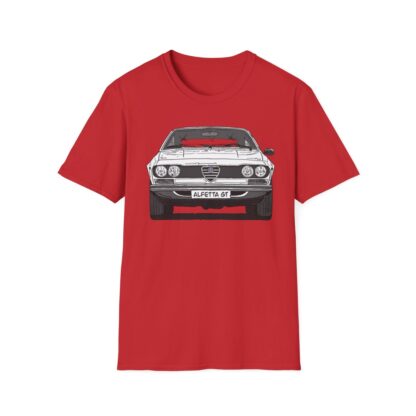 T-Shirt, Alfetta GT, Strichzeichnung, Weiß, mit Kennzeichen personalisierbar – Bild 9