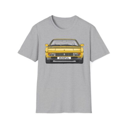 T-Shirt, Ferrari Mondial t, Strichzeichnung, Gelb, mit Kennzeichen personalisierbar