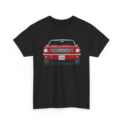 T-Shirt, Ford Mustang Convertible, Strichzeichnung, Rot, mit Kennzeichen personalisierbar – Bild 3