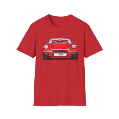 T-Shirt, Ferrari Dino, Strichzeichnung, Rot, mit Kennzeichen personalisierbar – Bild 9