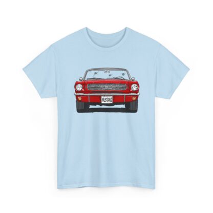 T-Shirt, Ford Mustang Convertible, Strichzeichnung, Rot, mit Kennzeichen personalisierbar – Bild 7