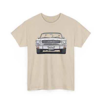 T-Shirt, Ford Mustang Convertible, Strichzeichnung, Weiß, mit Kennzeichen personalisierbar – Bild 4