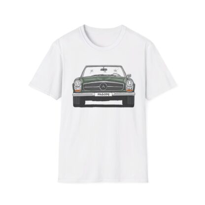 T-Shirt, Mercedes W113 Pagode, Strichzeichnung, Grün, eigenes Kennzeichen möglich – Bild 2