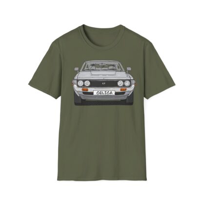 T-Shirt, Toyota Celica, Strichzeichnung, Silber, eigenes Kennzeichen möglich – Bild 4