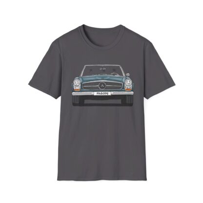 T-Shirt, Mercedes W113 Pagode, Strichzeichnung, Blau, eigenes Kennzeichen möglich – Bild 6