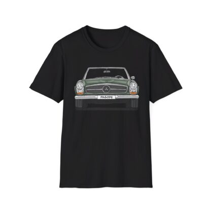 T-Shirt, Mercedes W113 Pagode, Strichzeichnung, Grün, eigenes Kennzeichen möglich – Bild 3