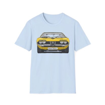 T-Shirt, Alfa Romeo Montreal, Strichzeichnung, Gelb, eigenes Kennzeichen möglich – Bild 5