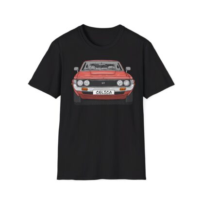 T-Shirt, Toyota Celica, Strichzeichnung, Rot, eigenes Kennzeichen möglich – Bild 3