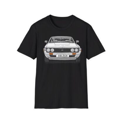 T-Shirt, Toyota Celica, Strichzeichnung, Weiß, eigenes Kennzeichen möglich – Bild 3