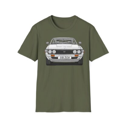 T-Shirt, Toyota Celica, Strichzeichnung, Weiß, eigenes Kennzeichen möglich – Bild 4