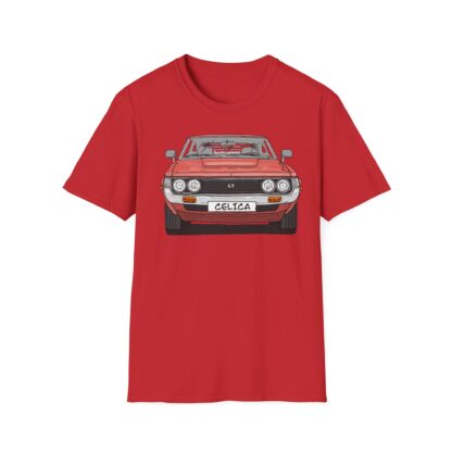 T-Shirt, Toyota Celica, Strichzeichnung, Rot, eigenes Kennzeichen möglich – Bild 9