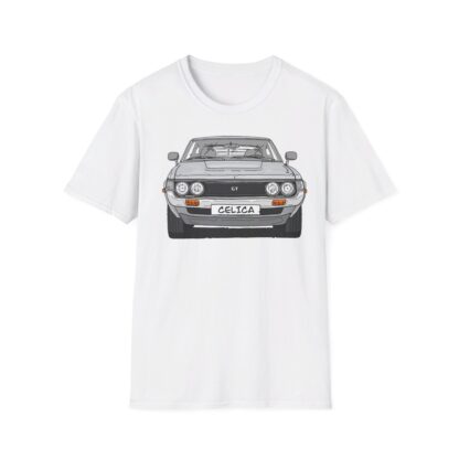 T-Shirt, Toyota Celica, Strichzeichnung, Silber, eigenes Kennzeichen möglich – Bild 2