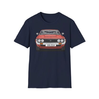 T-Shirt, Toyota Celica, Strichzeichnung, Rot, eigenes Kennzeichen möglich – Bild 8