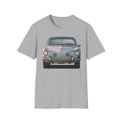 T-Shirt, Karmann-Ghia Typ34, beidseitig bedruckt, Grau, mit Kennzeichen personalisierbar