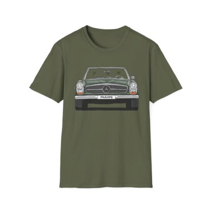 T-Shirt, Mercedes W113 Pagode, Strichzeichnung, Grün, eigenes Kennzeichen möglich – Bild 4