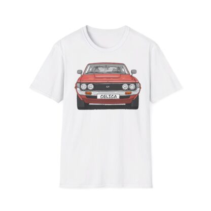 T-Shirt, Toyota Celica, Strichzeichnung, Rot, eigenes Kennzeichen möglich – Bild 2