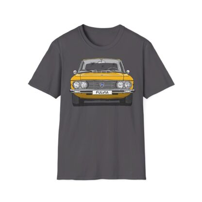 T-Shirt, Lancia Fulvia Coupe, Strichzeichnung, Gelb, eigenes Kennzeichen möglich – Bild 6