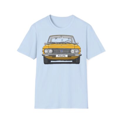 T-Shirt, Lancia Fulvia Coupe, Strichzeichnung, Gelb, eigenes Kennzeichen möglich – Bild 5