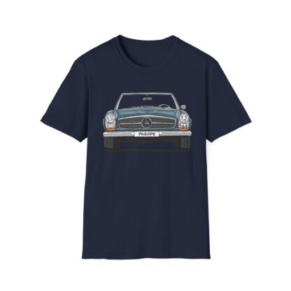 T-Shirt, Mercedes W113 Pagode, Strichzeichnung, Blau, eigenes Kennzeichen möglich – Bild 8