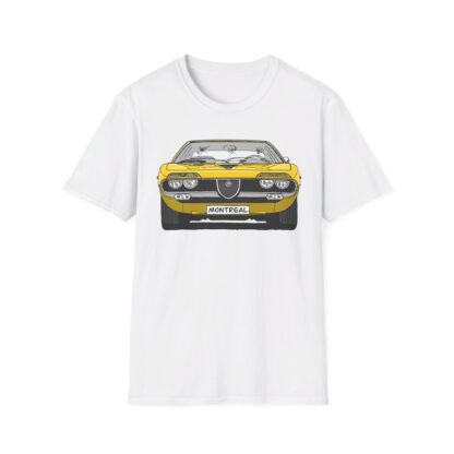 T-Shirt, Alfa Romeo Montreal, Strichzeichnung, Gelb, eigenes Kennzeichen möglich – Bild 2