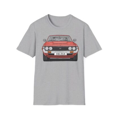 T-Shirt, Toyota Celica, Strichzeichnung, Rot, eigenes Kennzeichen möglich