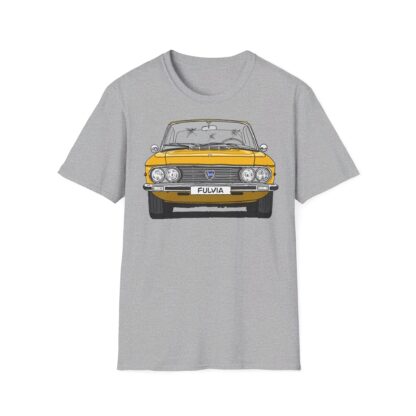 T-Shirt, Lancia Fulvia Coupe, Strichzeichnung, Gelb, eigenes Kennzeichen möglich