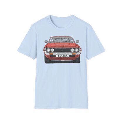 T-Shirt, Toyota Celica, Strichzeichnung, Rot, eigenes Kennzeichen möglich – Bild 5