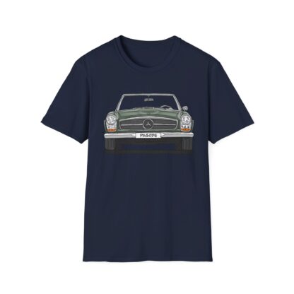 T-Shirt, Mercedes W113 Pagode, Strichzeichnung, Grün, eigenes Kennzeichen möglich – Bild 8