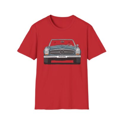 T-Shirt, Mercedes W113 Pagode, Strichzeichnung, Blau, eigenes Kennzeichen möglich – Bild 9